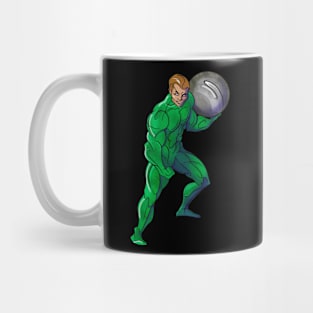 superhero holds a heavy ball Mug